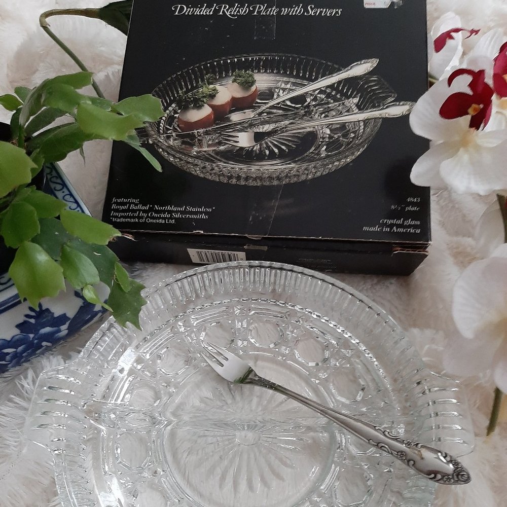 Divided Relish Plate with Serving Fork